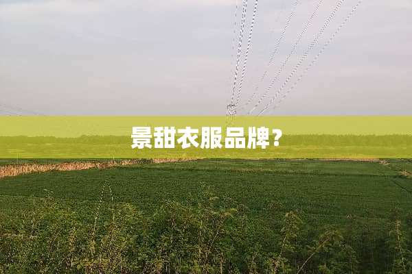 景甜衣服品牌？
