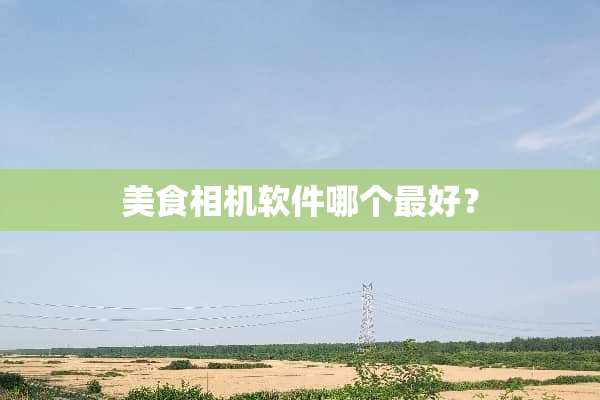 美食相机软件哪个最好？