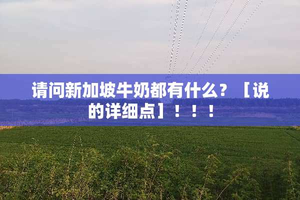 请问新加坡牛奶都有什么？［说的详细点］！！！