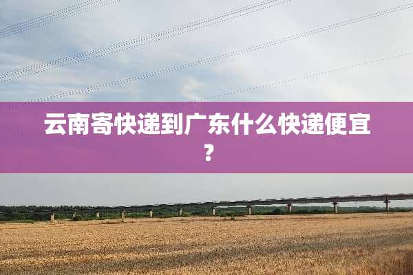 云南寄快递到广东什么快递便宜？