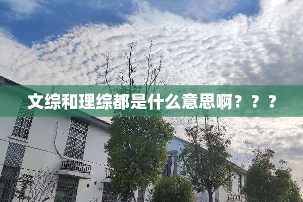 文综和理综都是什么意思啊？？？