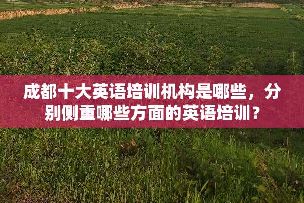 成都十大英语培训机构是哪些，分别侧重哪些方面的英语培训？
