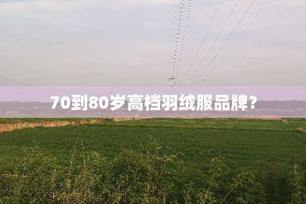 70到80岁高档羽绒服品牌？