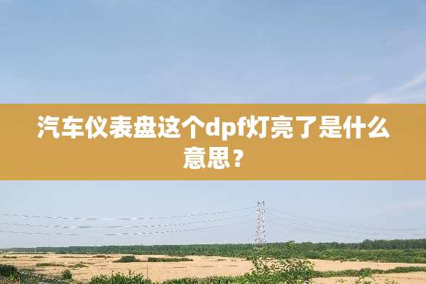 汽车仪表盘这个dpf灯亮了是什么意思？