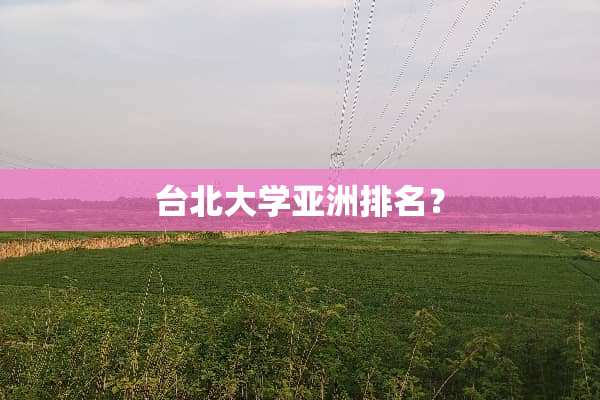 台北大学亚洲排名？