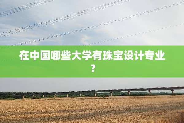 在中国哪些大学有珠宝设计专业？