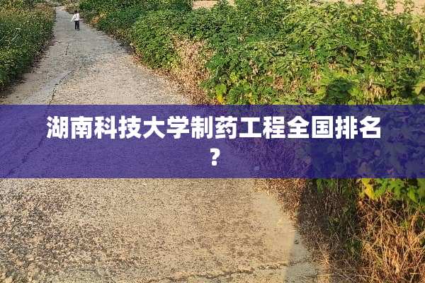 湖南科技大学制药工程全国排名？