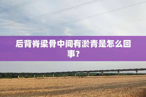 后背脊梁骨中间有淤青是怎么回事？