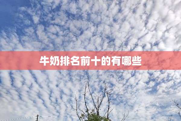 牛奶排名前十的有哪些