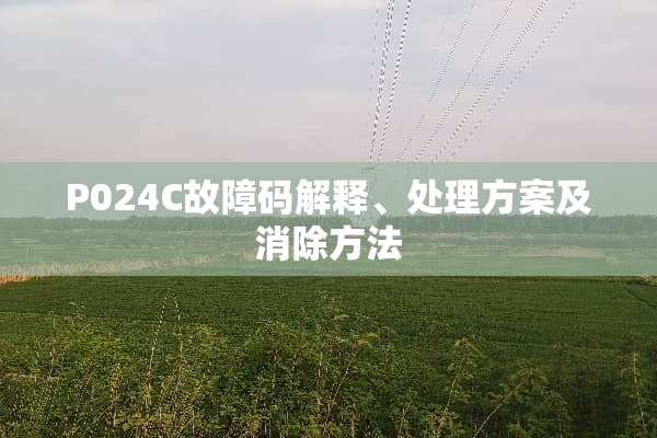 P024C故障码解释、处理方案及消除方法