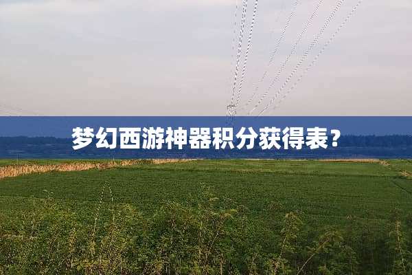梦幻西游神器积分获得表？