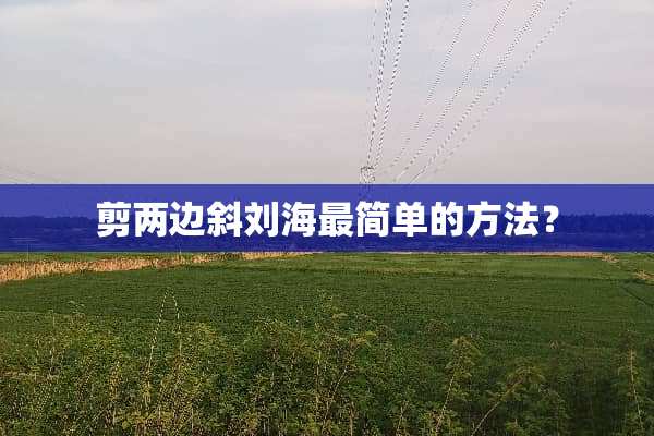 剪两边斜刘海最简单的方法？