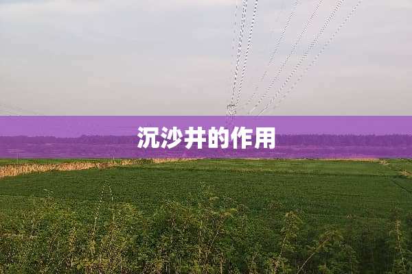 沉沙井的作用