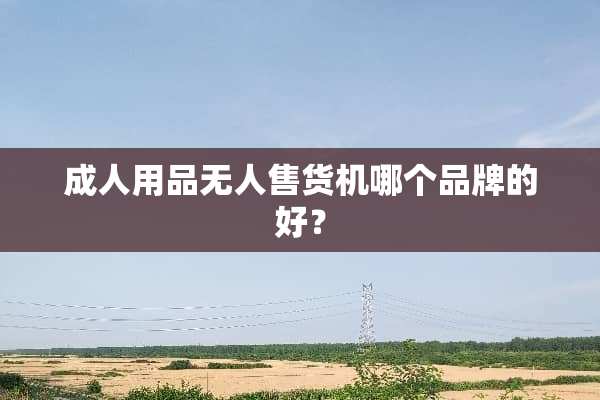**用品无人售货机哪个品牌的好？