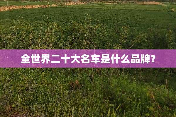 全世界二十大名车是什么品牌？