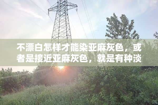 不漂白怎样才能染亚麻灰色，或者是接近亚麻灰色，就是有种淡淡的颜色。偏灰棕色？