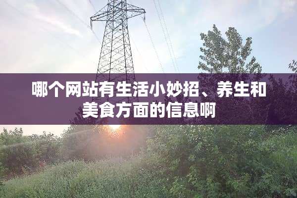 哪个网站有生活小妙招、养生和美食方面的信息啊