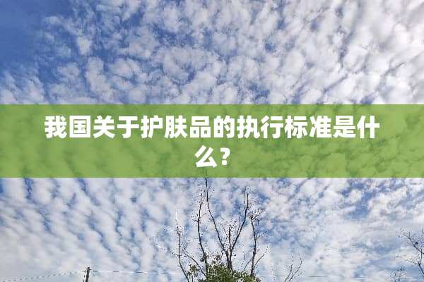 我国关于护肤品的执行标准是什么？
