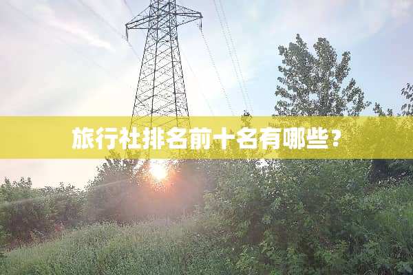 旅行社排名前十名有哪些？