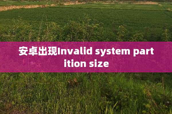 安卓出现Invalid system partition size