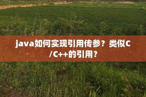 java如何实现引用传参？类似C/C++的引用？