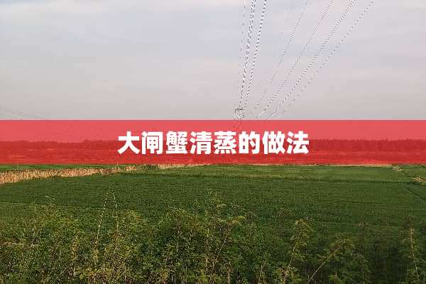 大闸蟹清蒸的做法