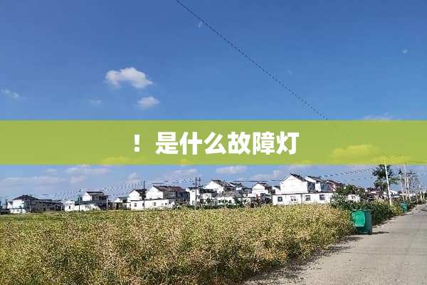 ！是什么故障灯