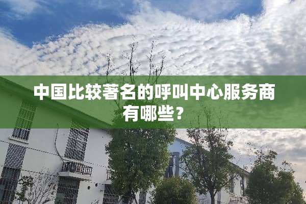 中国比较著名的呼叫中心服务商有哪些？