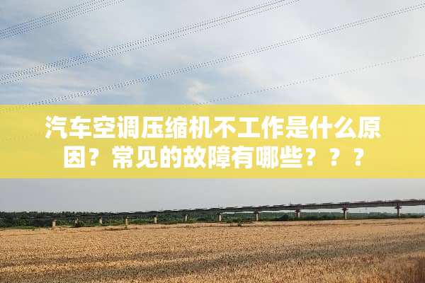 汽车空调压缩机不工作是什么原因？常见的故障有哪些？？？