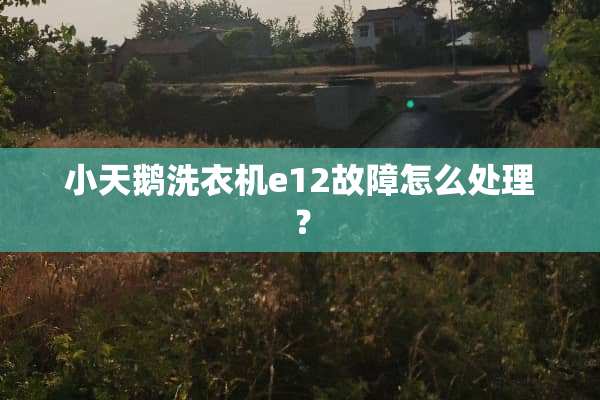 小天鹅洗衣机e12故障怎么处理？