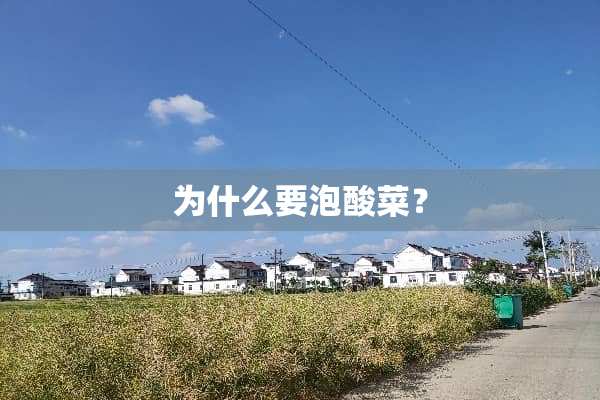 为什么要泡酸菜？