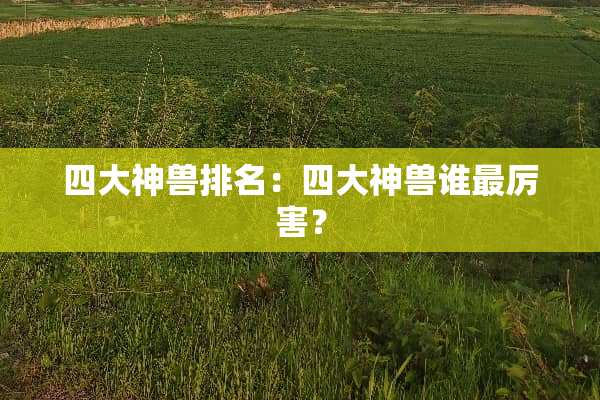 四大神兽排名：四大神兽谁最厉害？