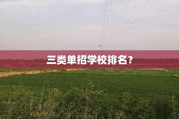 三类单招学校排名？