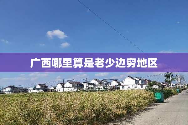 广西哪里算是老少边穷地区