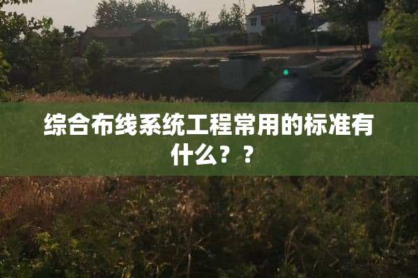 综合布线系统工程常用的标准有 什么？？