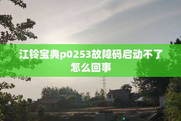 江铃宝典p0253故障码启动不了怎么回事