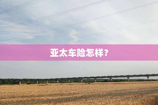 亚太车险怎样？