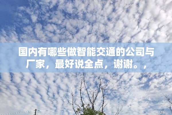 国内有哪些做智能交通的公司与厂家，最好说全点，谢谢。，