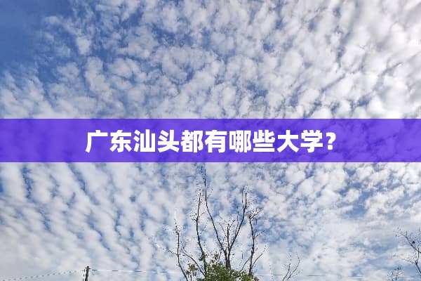 广东汕头都有哪些大学？