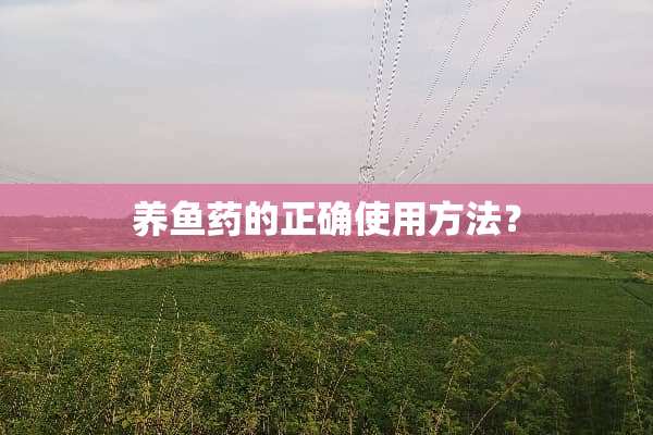 养鱼药的正确使用方法？