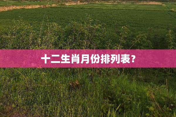 十二生肖月份排列表？