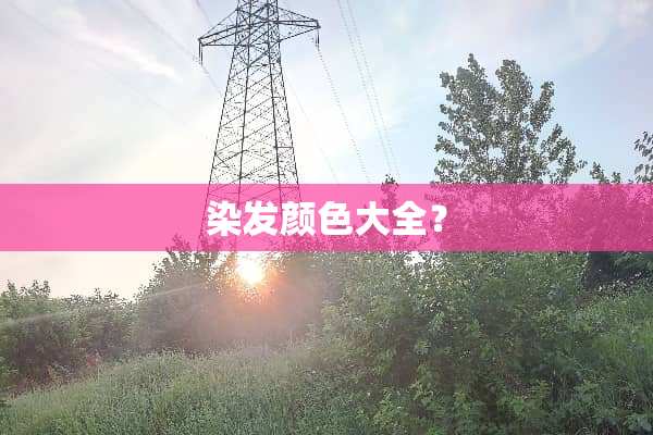 染发颜色大全？
