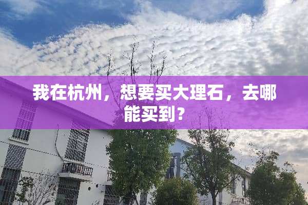 我在杭州，想要买大理石，去哪能买到？