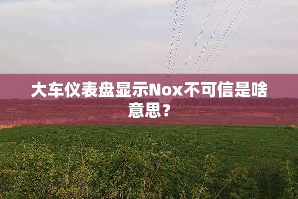 大车仪表盘显示Nox不可信是啥意思？
