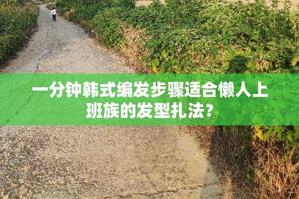 一分钟韩式编发步骤适合懒人上班族的发型扎法？