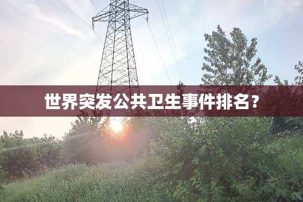 世界突发公共卫生事件排名？