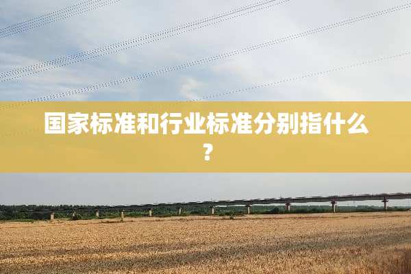 国家标准和行业标准分别指什么？