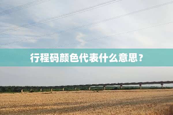 行程码颜色代表什么意思？