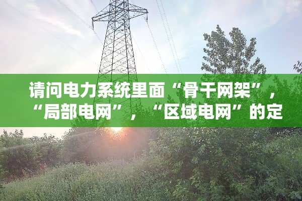 请问电力系统里面“骨干网架”，“局部电网”，“区域电网”的定义分别是什么？谢谢