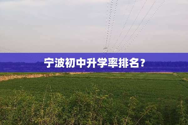 宁波初中升学率排名？